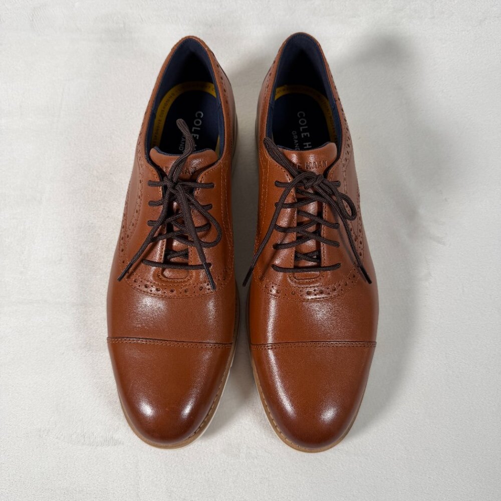 Cole Haan Flexgrand+ Cap Oxford Shoes Men Size 12 British Tan C40341 NWB - Picture 5 of 11